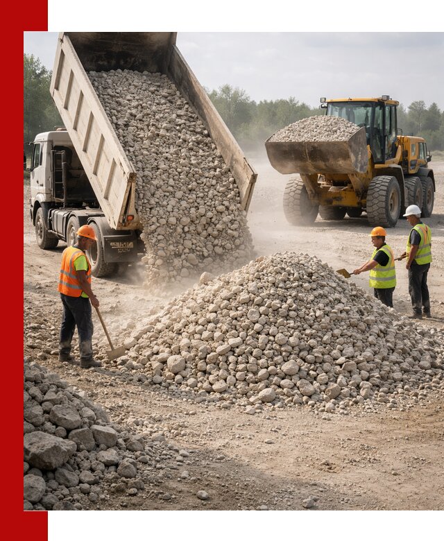 Доставка известнякового щебня фр. 40-70 в ессентуках