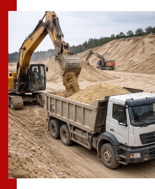 Доставка карьерного песка с самосвалами и разгрузкой в ессентуках