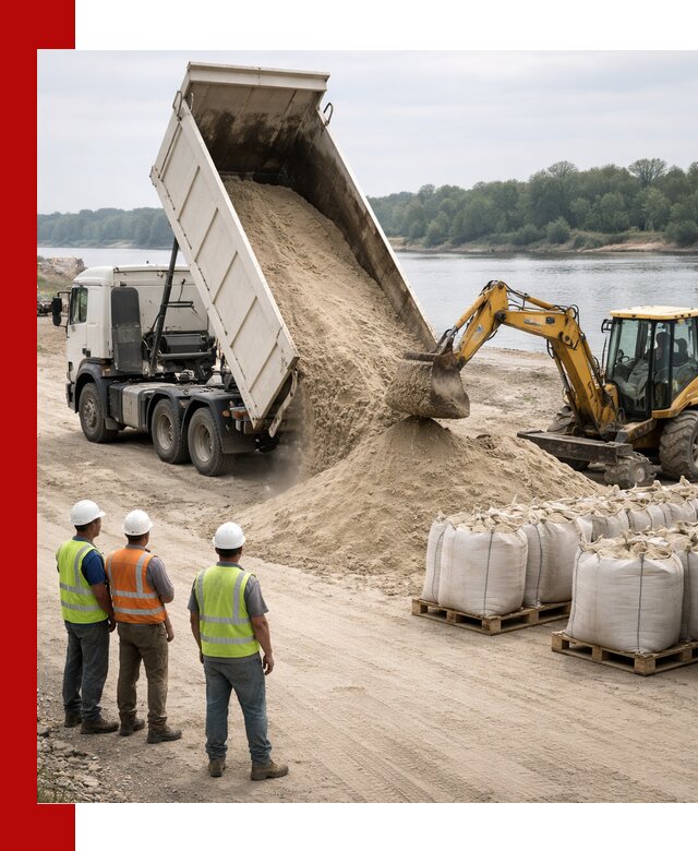 Доставка речного песка в ессентуках самосвалами и погрузкой
