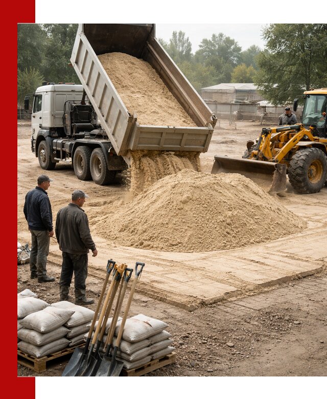 Доставка мытого песка в ессентуках с самосвалами по выгодной цене
