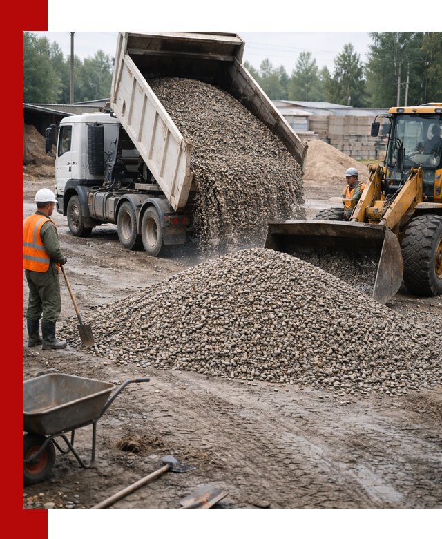 Мытый гравий с доставкой в ессентуках от карьера до участка