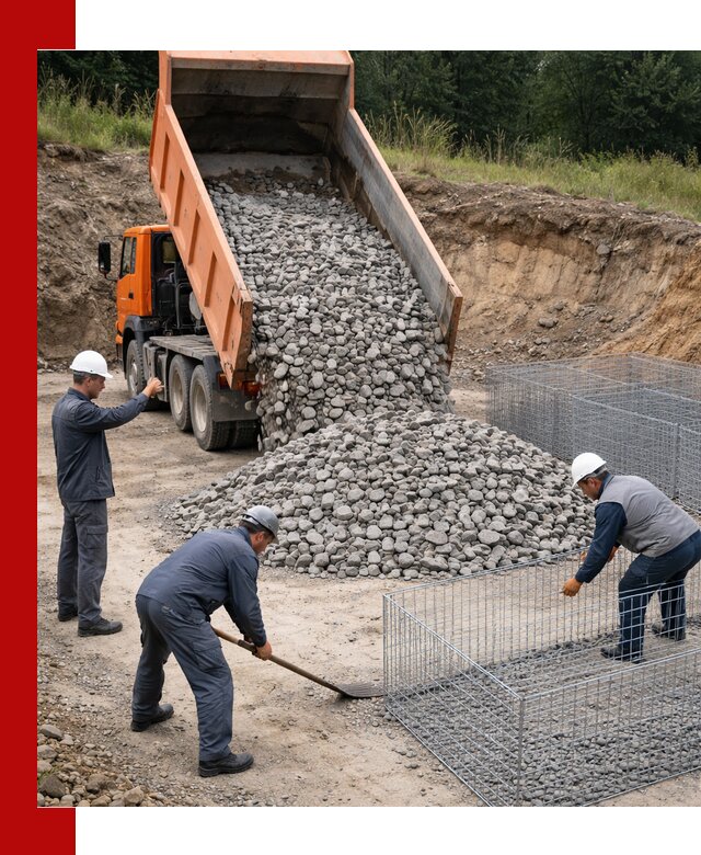 Камень для габионов с доставкой в ессентуках быстро и надёжно