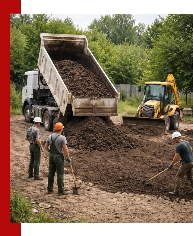 Доставка и укладка грунта для выравнивания участка в ессентуках