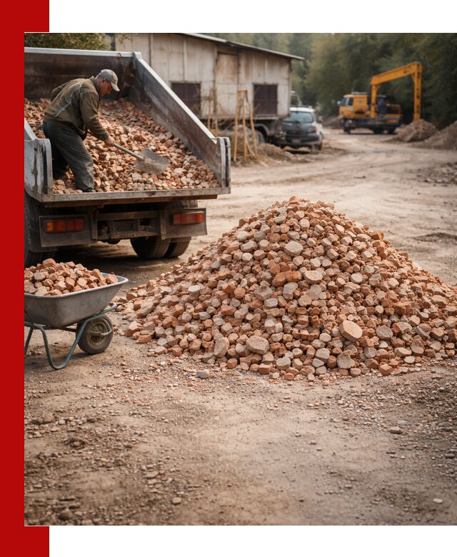 Доставка и подушка из боя кирпича с разгрузкой в ессентуках